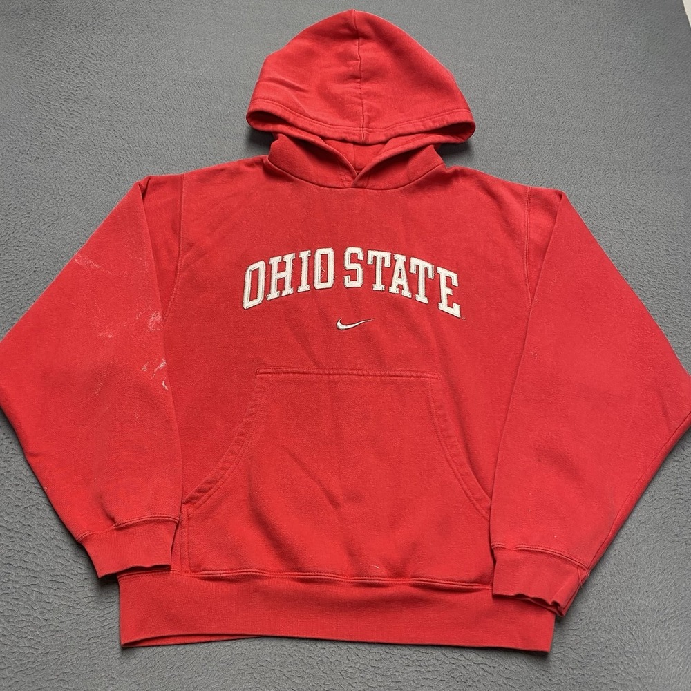 VTG Ohio State Buckeyes Hoodie Mens Small Red NCAA Football Nike Sweatshirt